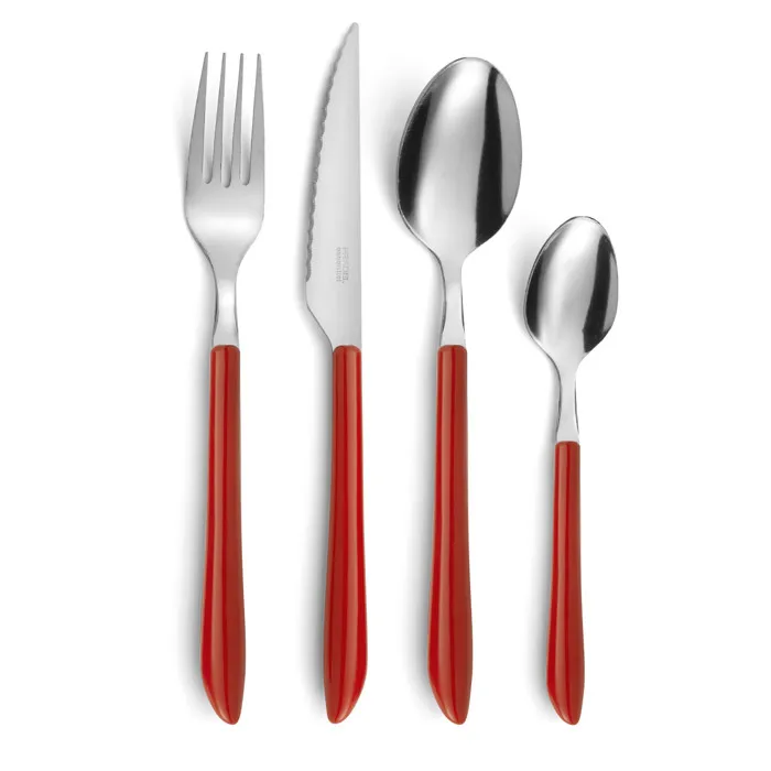 Ménagère 24 pièces Rouge - Vibrato Rouge par Pradel Essentiel