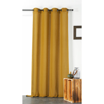 Voilage Linder Melisse 140 X 240 Cm 8 Oeillets Jaune Coton Lin