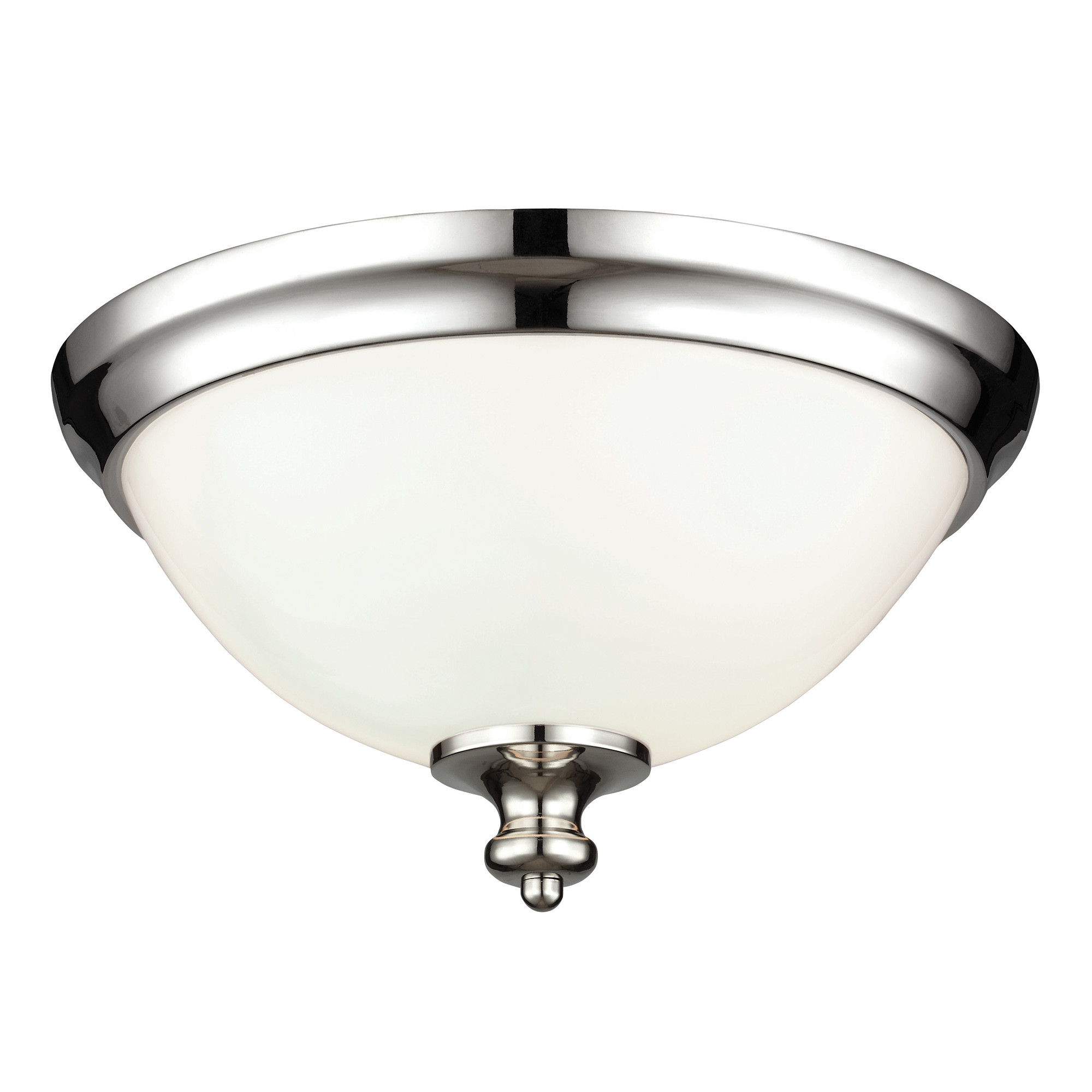 Elstead - Plafonnier Salon Lampe Lumière Acier Verre Nickel D 33 Cm Classique