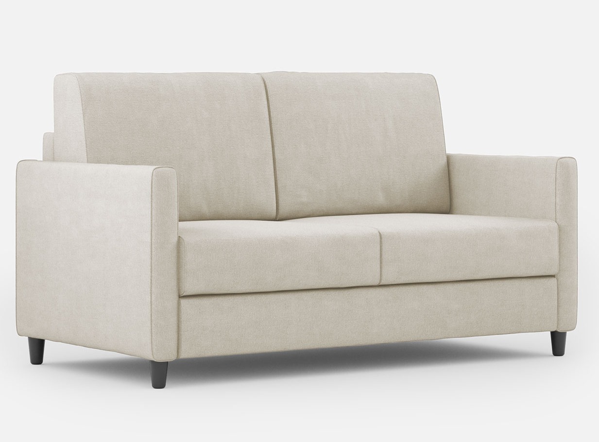 Canapé Droit Moderne Italien Tissu Blanc Cassé Korane - 3 Tailles 138 Cm-taille 138 Cm