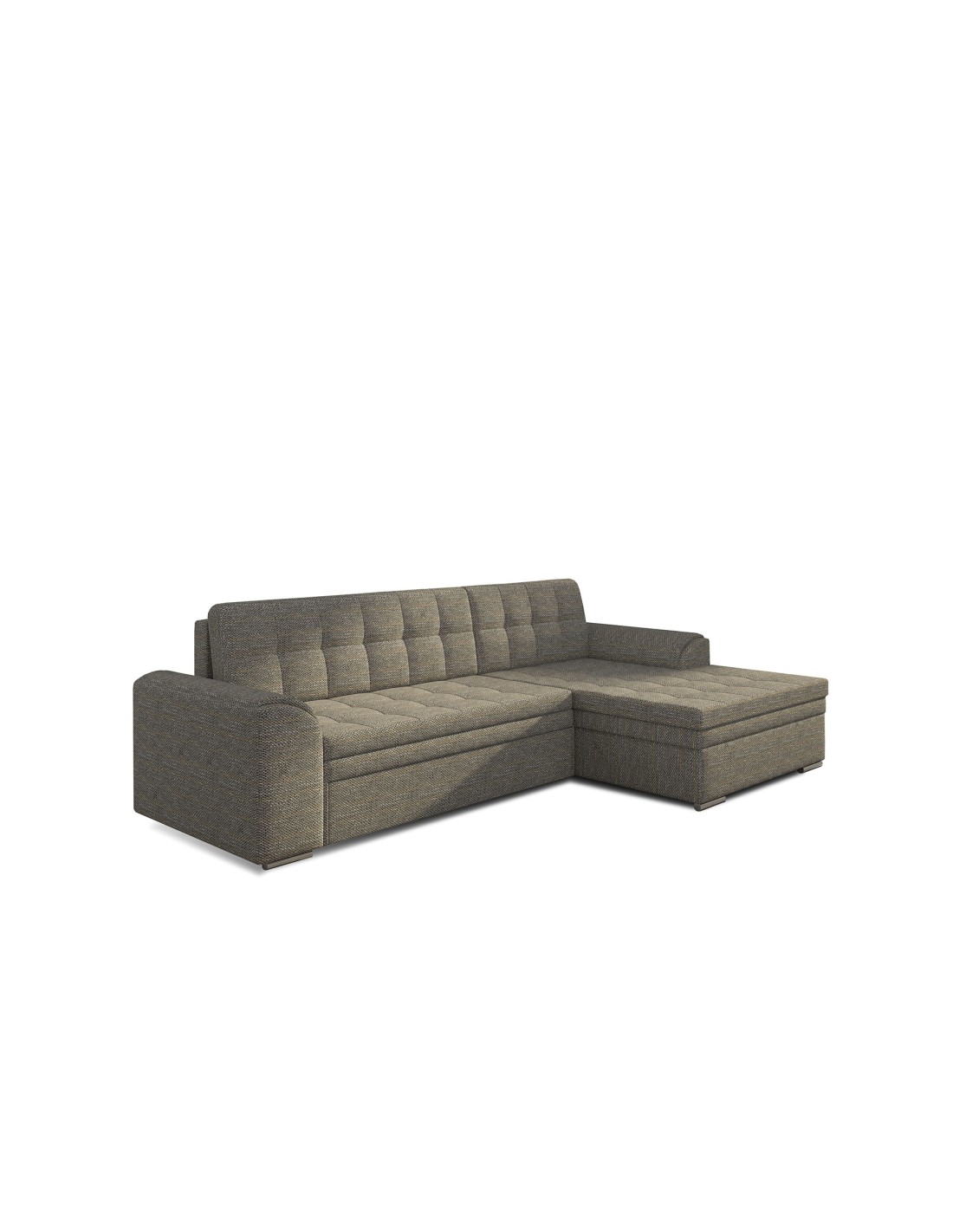 Canapé D'Angle Convertible Conforto 4 Places Gris - Angle Droit