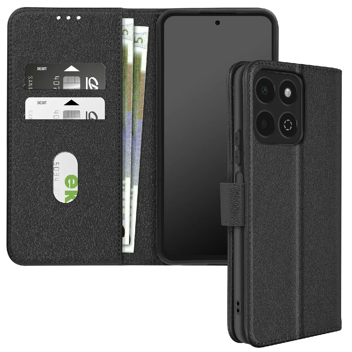 Étui Pour Honor 200 Smart Clapet Portefeuille Et Support Vidéo Noir