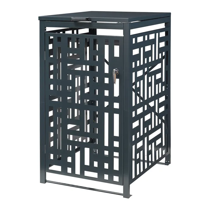 Cache-poubelle Bernalda pour 1 poubelle de 240 L acier galvanisé anthracite casa.pro
