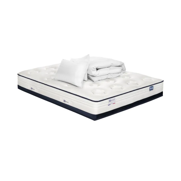 Matelas Inedit 160x200 Hybride, Ferme H27 + Couette + 2 Oreillers