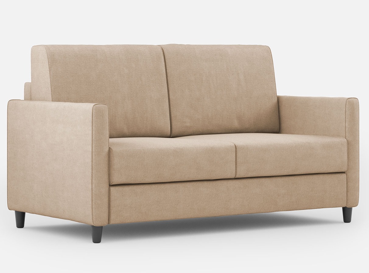 Canapé Droit Moderne Italien Tissu Beige Korane - 3 Tailles 158 Cm-taille 158 Cm
