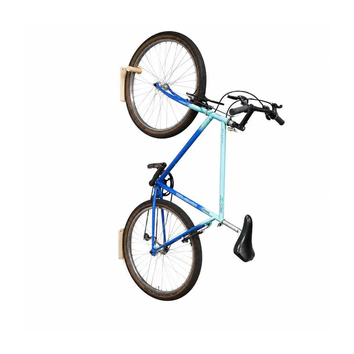 Support vélo mural WOODY en bois naturel 14,5 x 14 x 27 cm