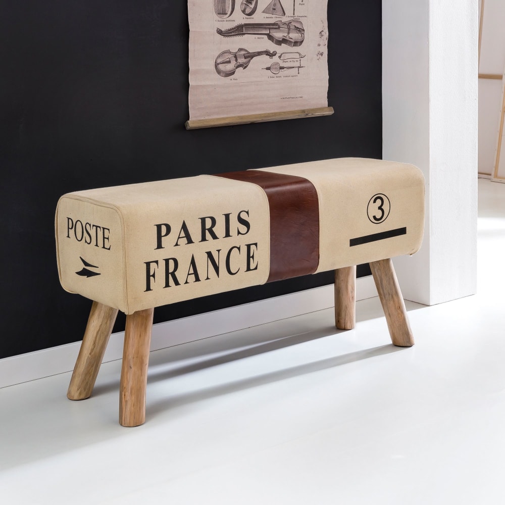 Finebuy Banc En Tissu 91 Cm Bois Massif Rembourré Banc Banquette Petit Colour