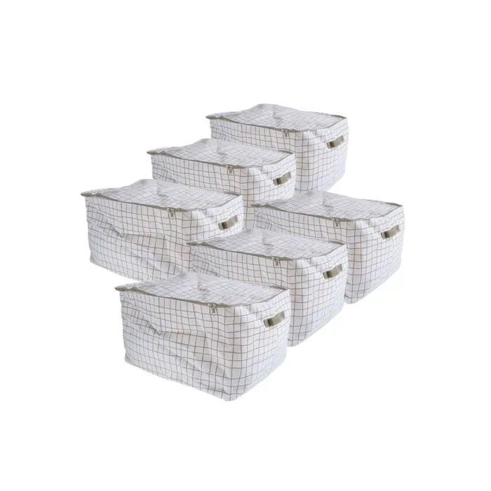 Lot 6 housses de rangement polycoton pool party 54,5 x 43,5 x 32,5 cm
