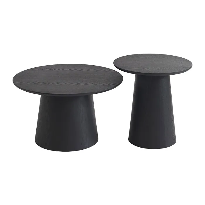 Tables basses gigognes placage chêne - Noir - PIARI