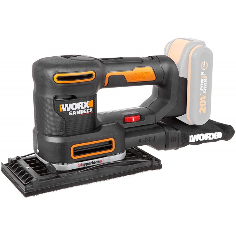 Ponceuse Multifonctions Worx Wx820 20 Volts 5 En 1 Avec Batterie 2 Ah Pour La Finition Et Le Détail