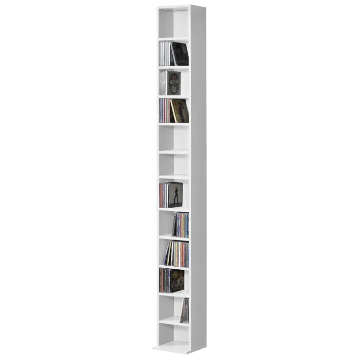 Étagère Cd / Dvd Aventoft 175 X 20 X 20 Cm Blanc [en.casa]