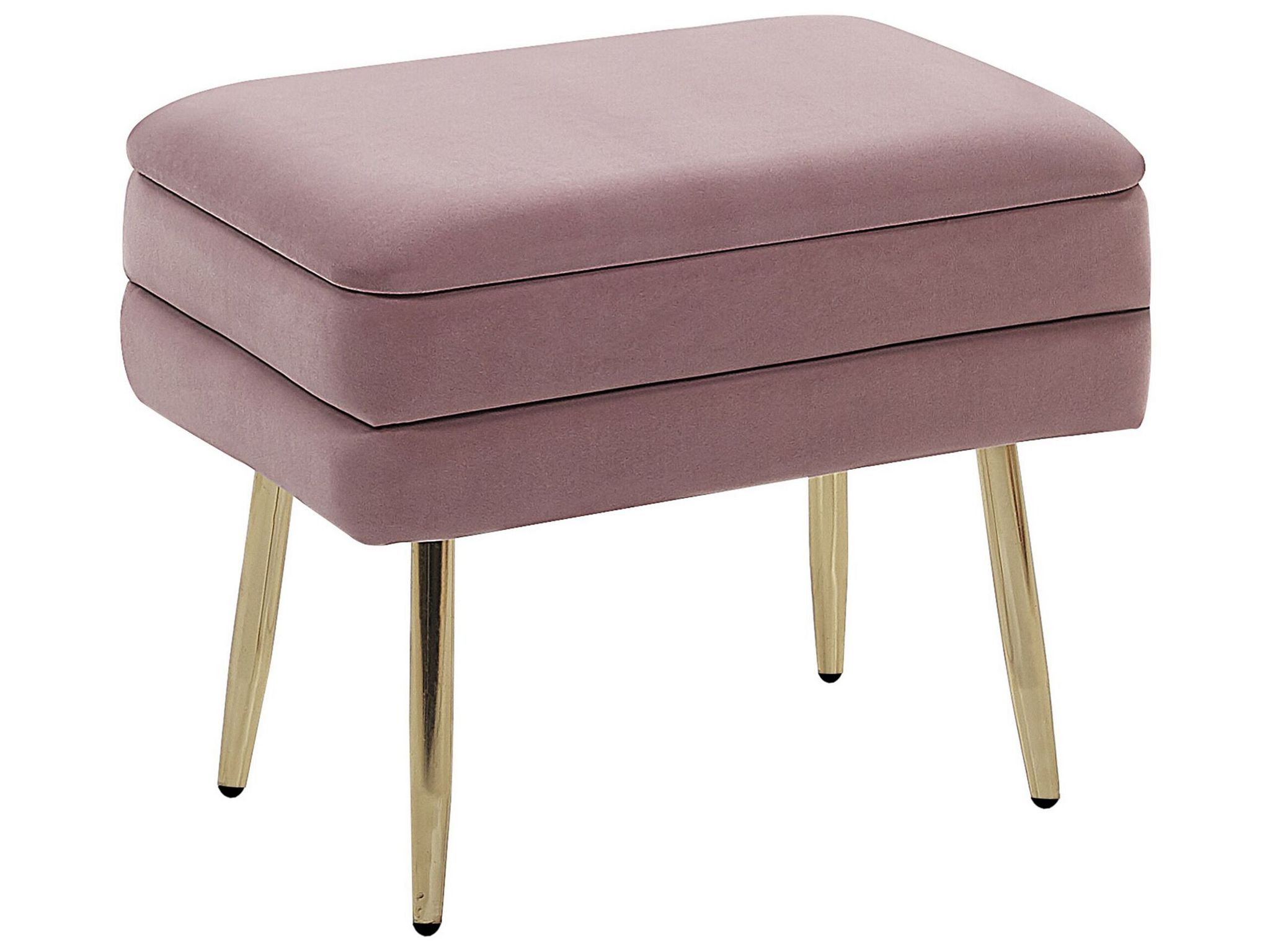 Banquette Design Bout De Lit En Velours Rose Avec Pieds Obliques Dorés Meuble Pratique Pour Salon Chambre Et Couloir Chic Et Glamour Beliani