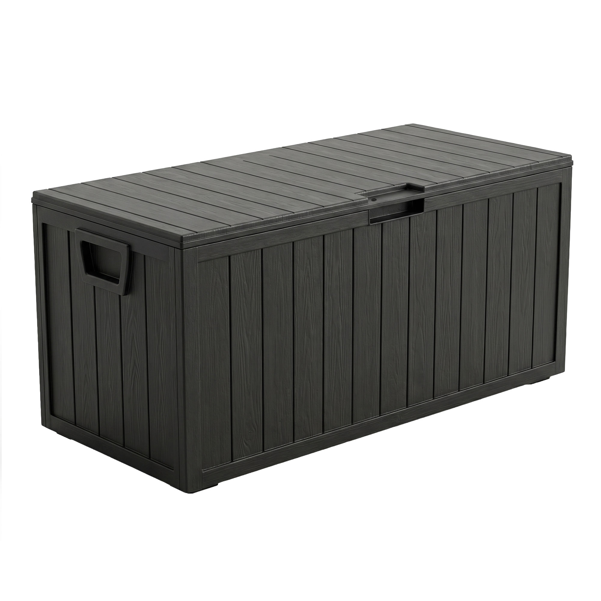Neo 75 - Coffre De Rangement De Jardin 110x46x53 Cm 285 Lt Conteneur Verrouillable En Résine Noire