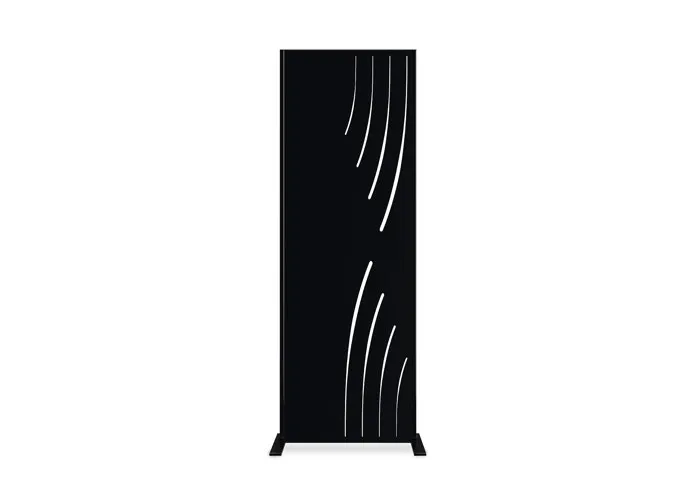 Lot de 3 panneaux décoratifs VELETA Noir H.160cm motifs côté droit