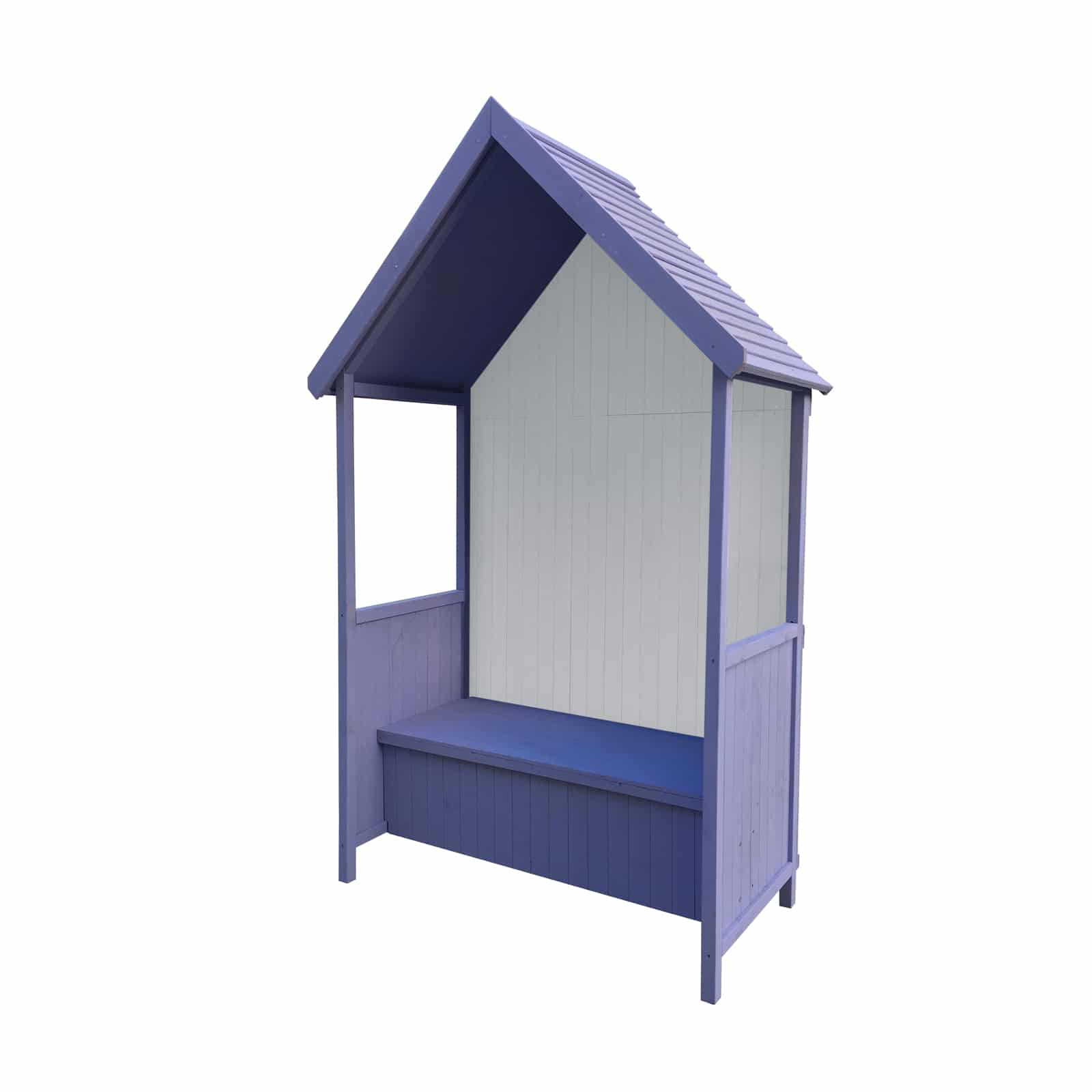 Banc De Jardin En Bois Coffre De Rangement Abribus Gardiun Alice Purple 75x137x223 Cm