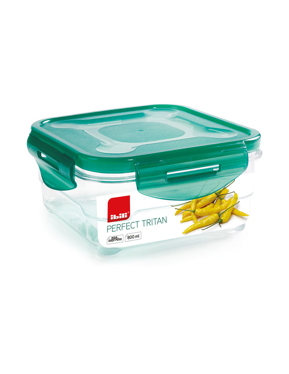 Boîte À Lunch Hermétique Ibili 790408 Verre 800 Ml 15,5 X 15,5 X 7 Cm Vert