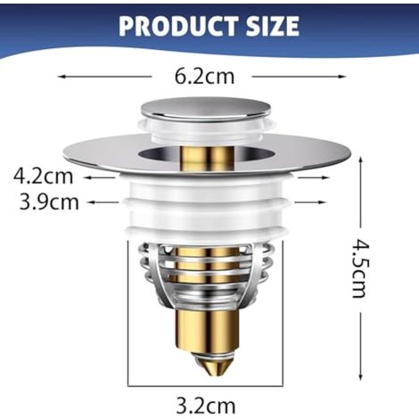 Bonde De Lavabo 2 Pièces, 32-42mm Bouchon Lavabo Universel, Accélère Le Drainage Sans Colmatage Bouchon Baignoire Pour Lavabo Cuisine