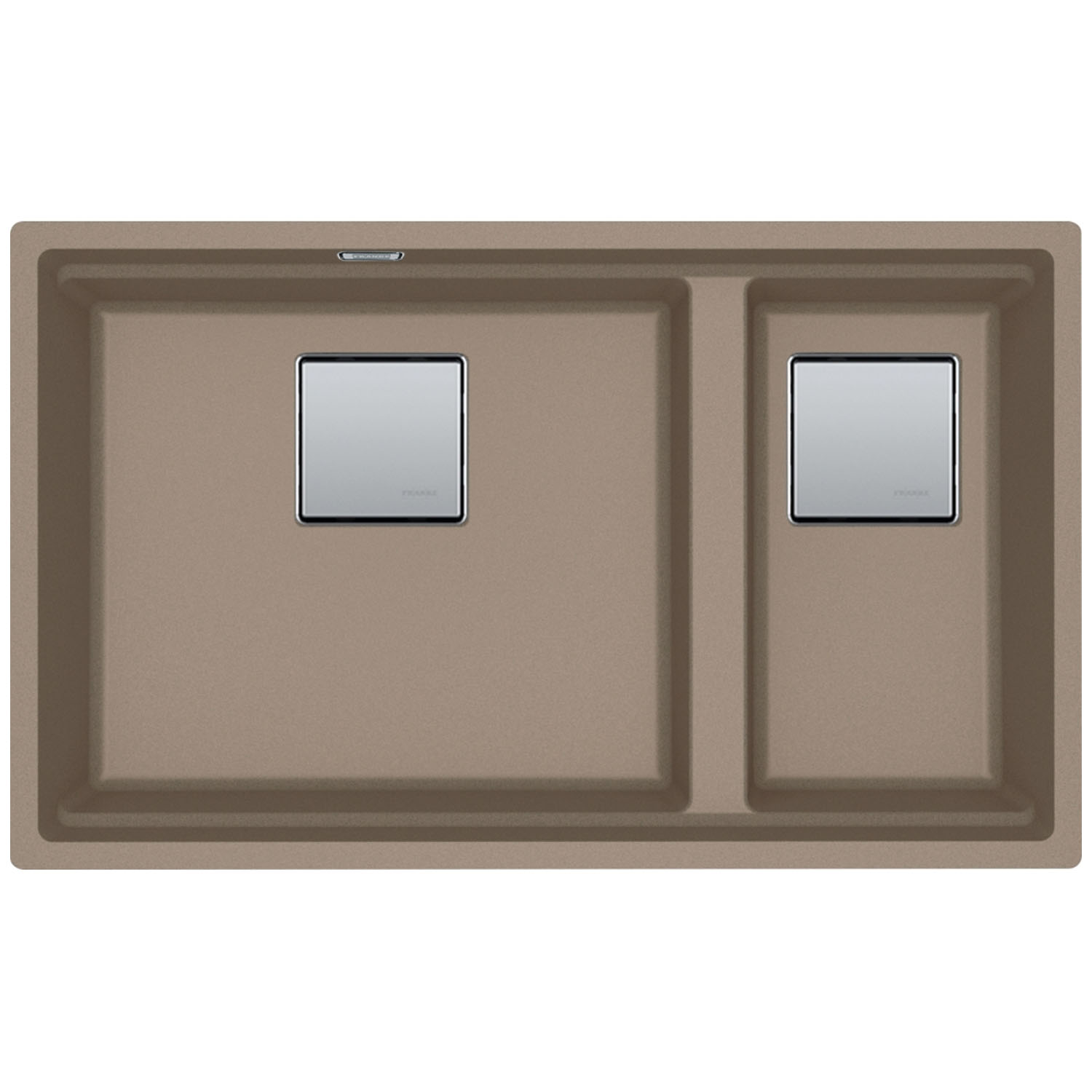 Franke - Cuve Kubus 2.0 Fragranit Kng 120 - Oyster - Manuel - 760 X 460 X 200 Mm (sous-meuble 80 Cm)