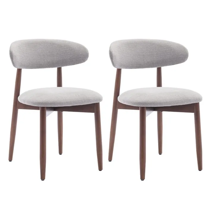 Lot De 2 Chaises, Robustes Et Élégantes, Style Nordique Minimaliste, Idéales Pour Salle À Manger Et Cuisine - Gris