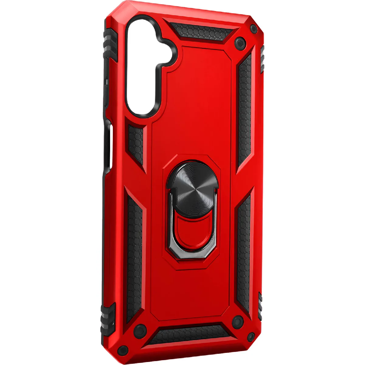 Coque pour Samsung A25 5G Hybride Bague Support Magnétique Rouge - Neuf