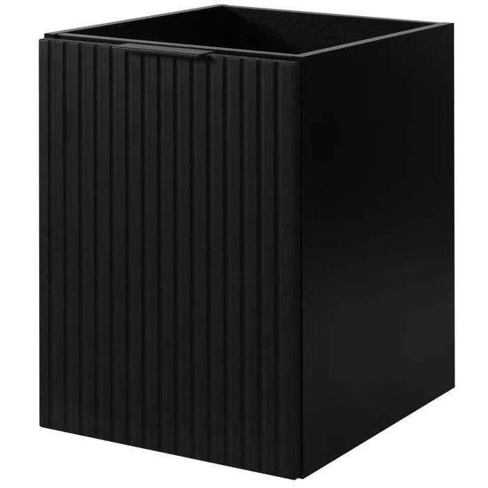 Meuble bas de salle de bain à suspendre avec une porte FLOW NOIR 40 cm