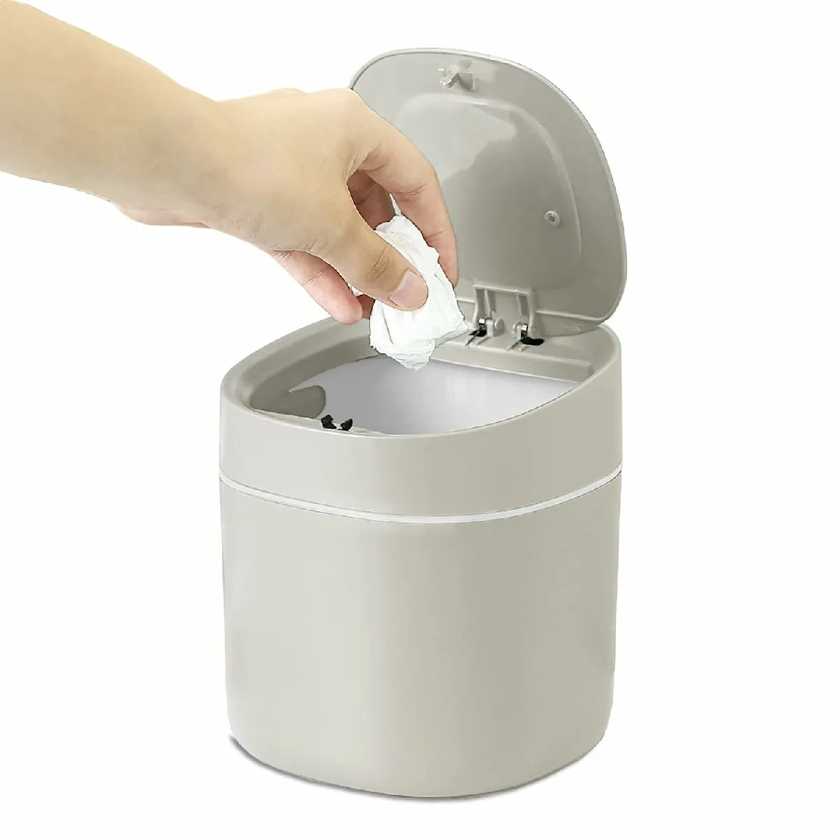 Poubelle De Table De 4l Avec Couvercle Gris