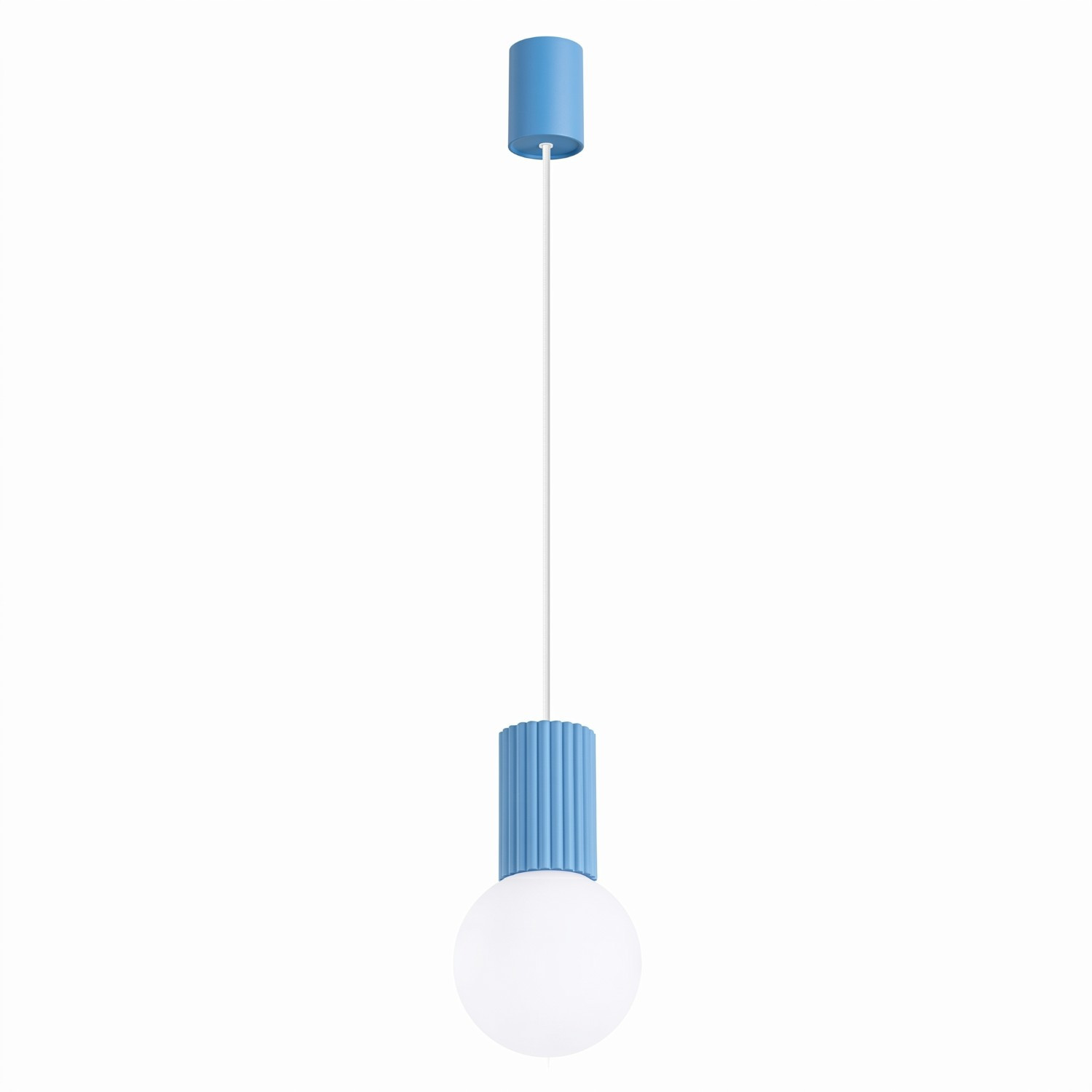 Suspensions Halo Aluminium/verre Bleu Ciel 1xg9 12cm Sollux