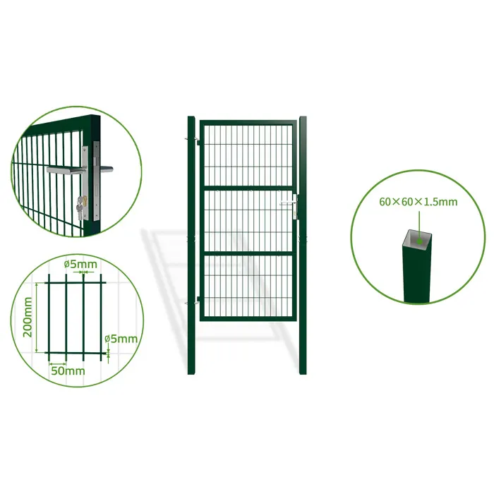 Portillon grillagé 1m RAZO H.180cm Vert