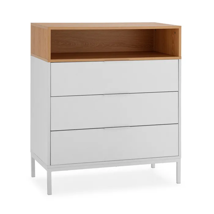 Commode Nieve 3 Tiroirs Couleur Blanc
