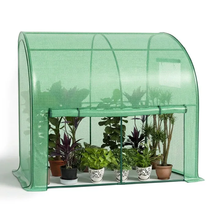 Vounot Serre De Jardin Hivernage Murale Adossee Avec Bache Pe 200x100x180cm Vert