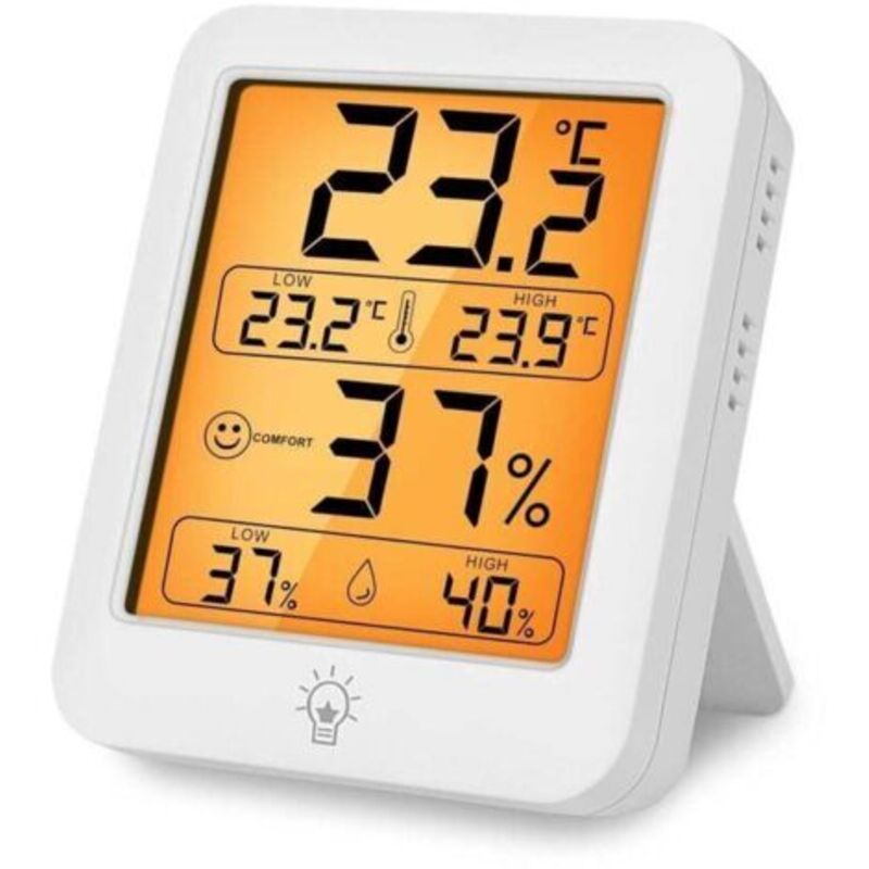 Intérieur Thermomètre Hygromètre Numérique,1 Pièces D'humidité De Température Avec Rétro-éclairage, À Réponse Rapide 5 S, Indicateur & Moniteur Humidité Et De Température