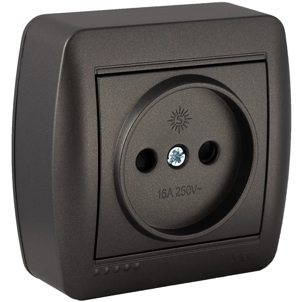 Prise 2 pôles 16 250V (sans terre) noir graphite - Solera
