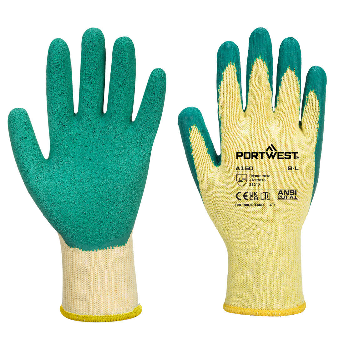 Gant Tricoté Enduit Latex Classique Couleur: Vert Taille Xxl - Portwest