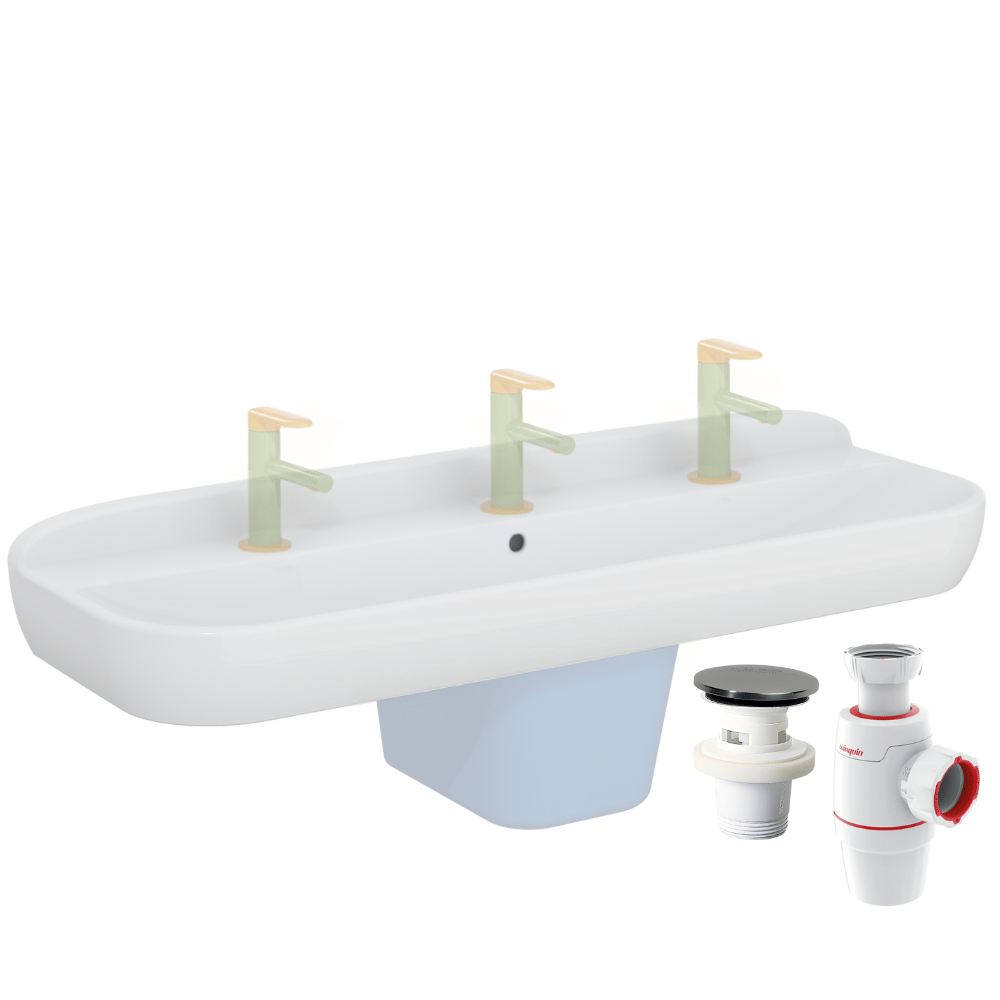 Lavabo pour enfant VitrA Sento Kids 125 cm + siphon et bonde Wirquin