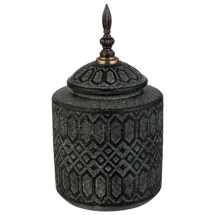 Vase En Céramique Noire, D15,5x31h Cm