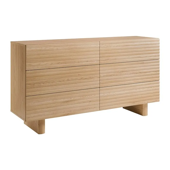 Commode 6 tiroirs - MDF - Coloris: Naturel - LUDIMA