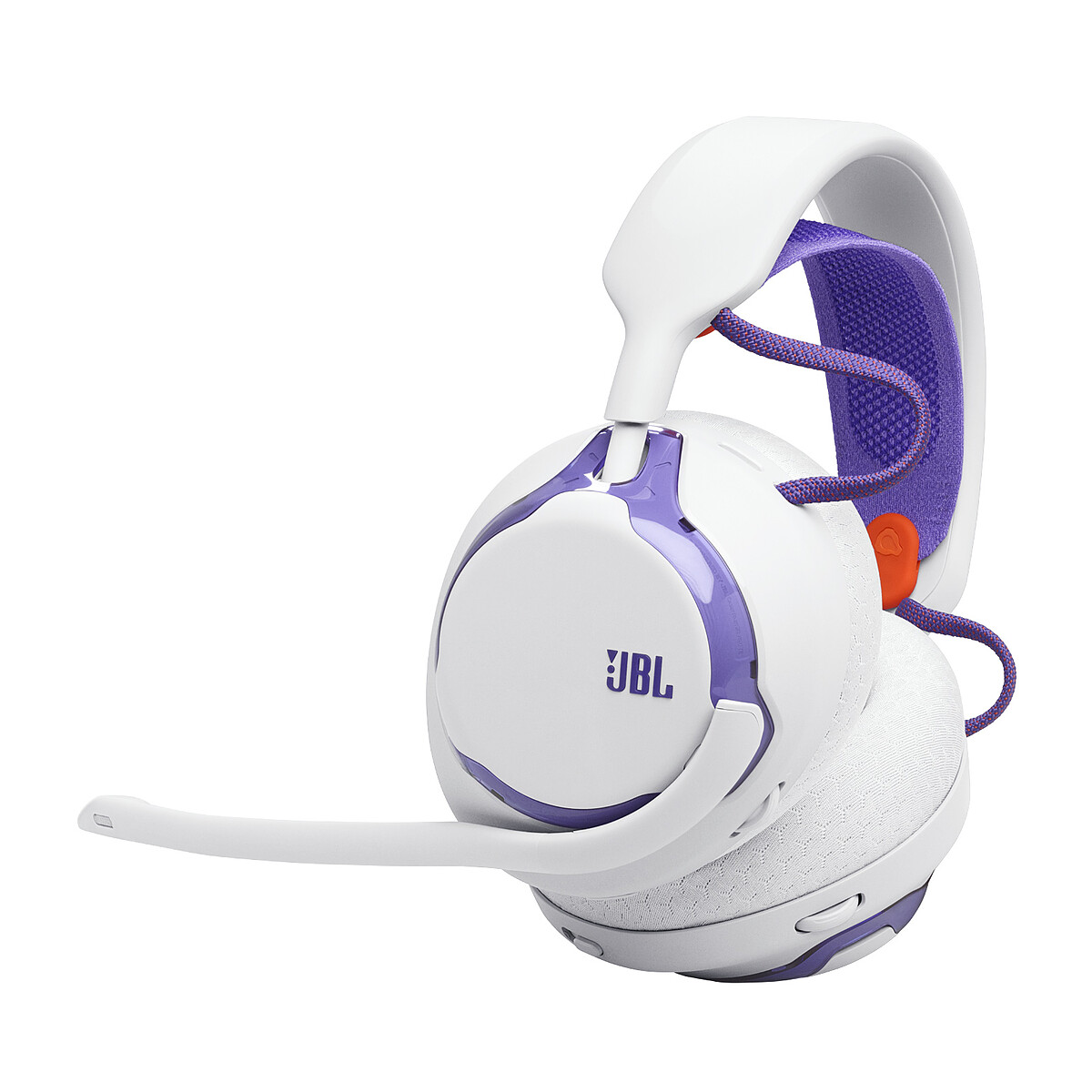 Casque Pour Console Jbl Quantum 650 Blanc Et Violet, Gaming Sans Fil Avec Réduction De Bruit Pour Pc, Ps5, Ps4, Xbox, Nintendo
