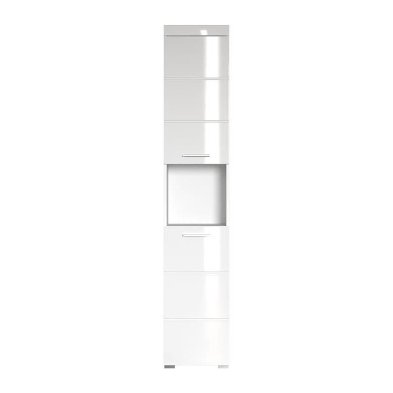 Colonne De Salle De Bain Amanda - 2 Portes - L37 X P31 X H190 Cm - Blanc - Trendteam