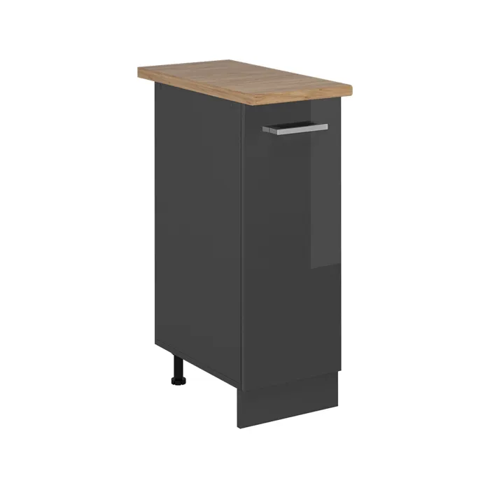 Vicco Meuble de cuisine Anthracite Haute brillance 30cm, PT Chêne