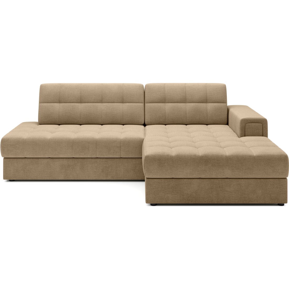 Canapé D'Angle Convertible Cubito Beige 240 Cm Avec Coffre Et Couchage