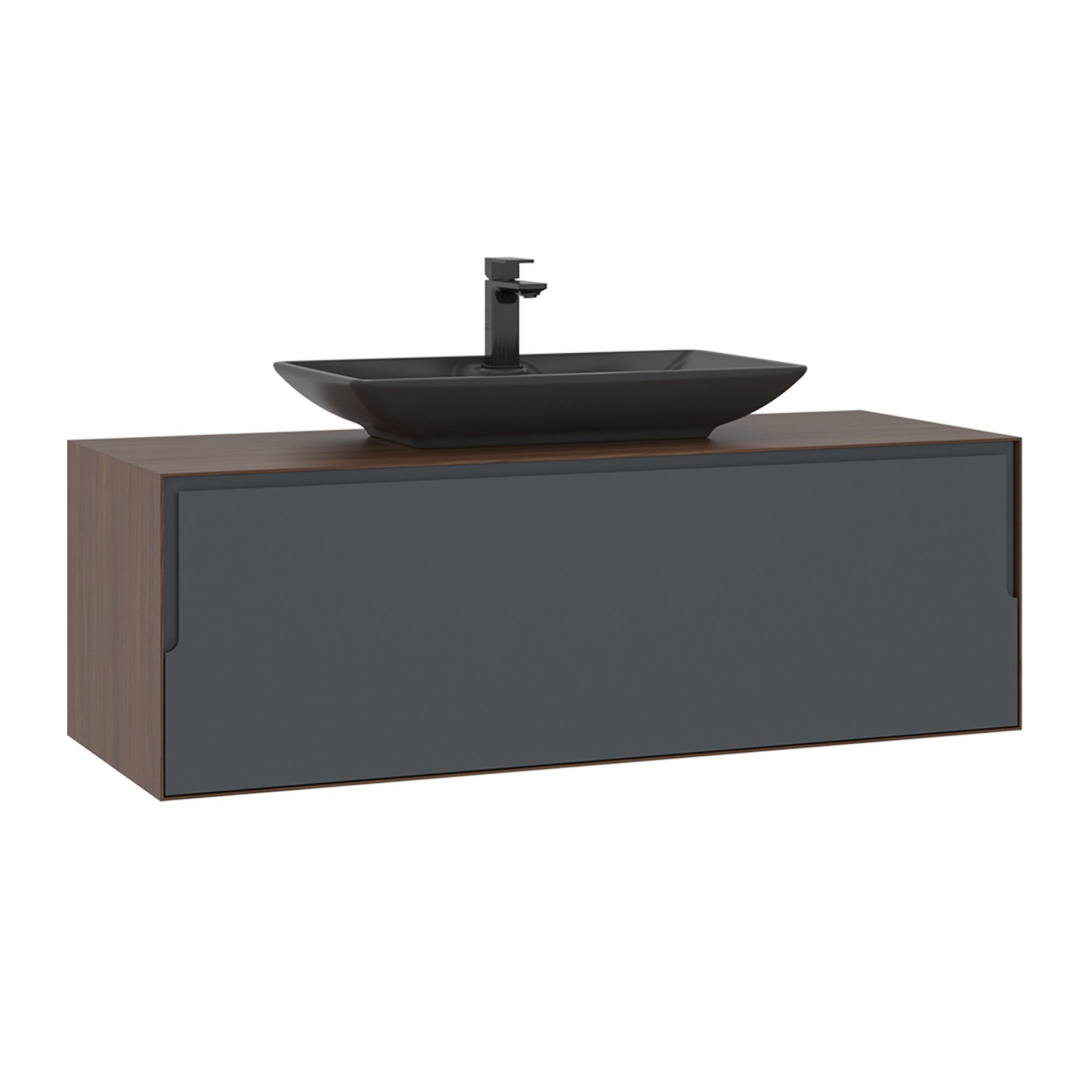 Meuble Vasque "craft 120" - 120 X 50 X 40 Cm - Walnut / Anthracite