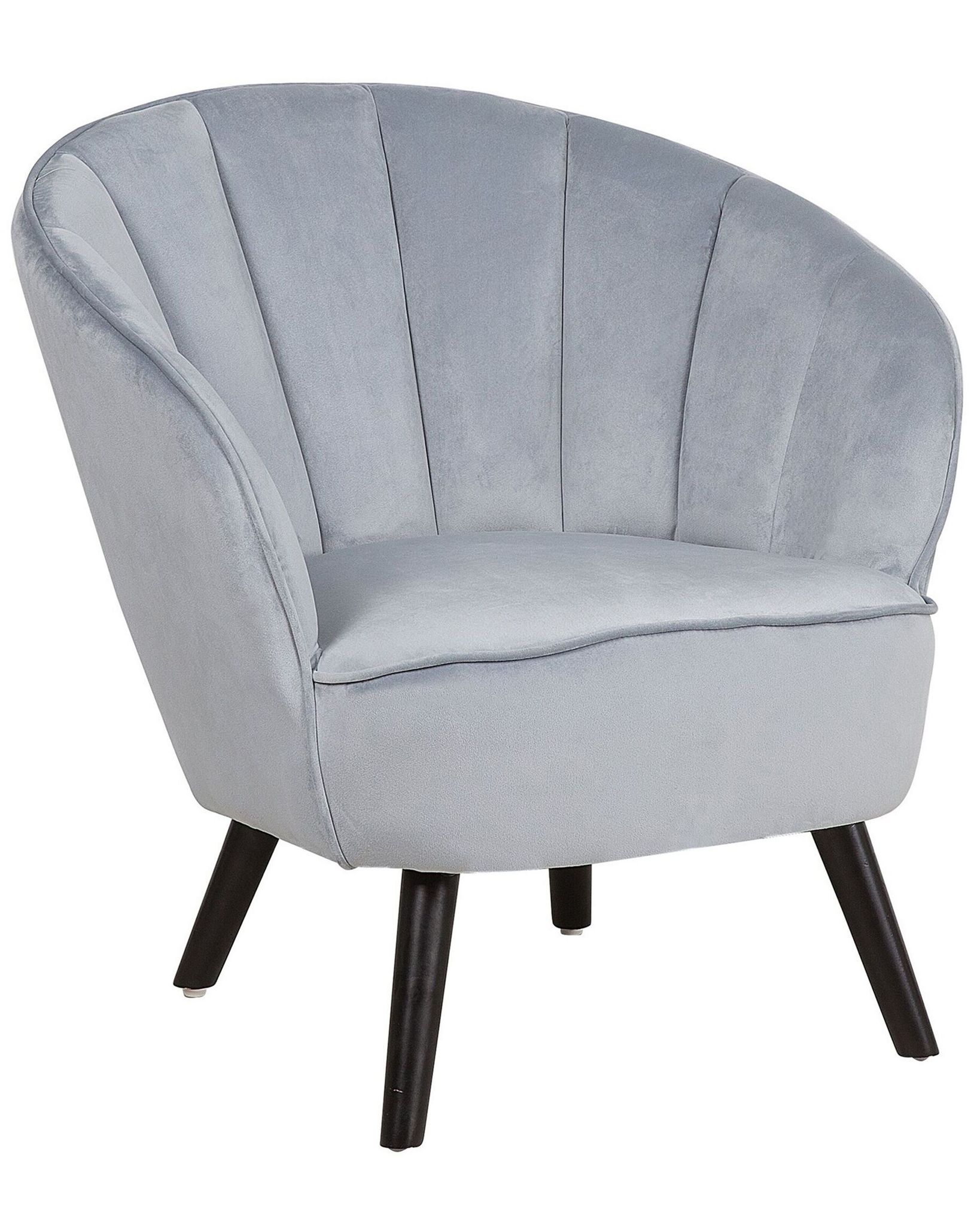 Fauteuil Glamour Tapissé En Velours Gris Clair Haut De Gamme Pour Chambre Ou Salon Moderne Et Chic Beliani