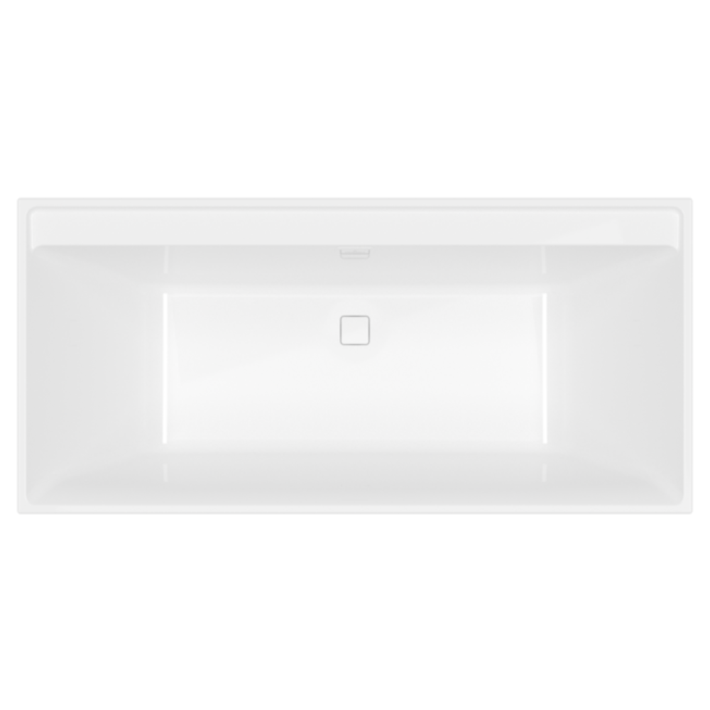 Baignoire droite 160 x 75 VILLEROY & BOCH Collaro acrylique blanc brillant avec vidage et trop plein blanc brillant