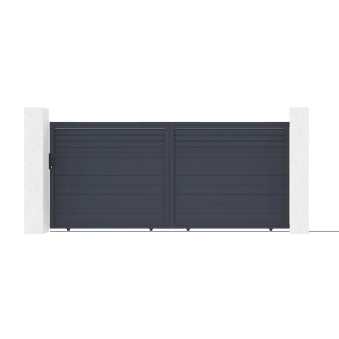 Portail coulissant 4m CARPATIA H.180cm aluminium gris