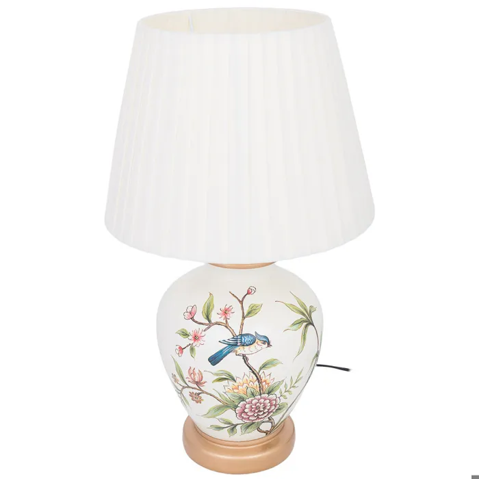 Lampe De Table En Céramique Blanche, 30 X 50 Cm (h)