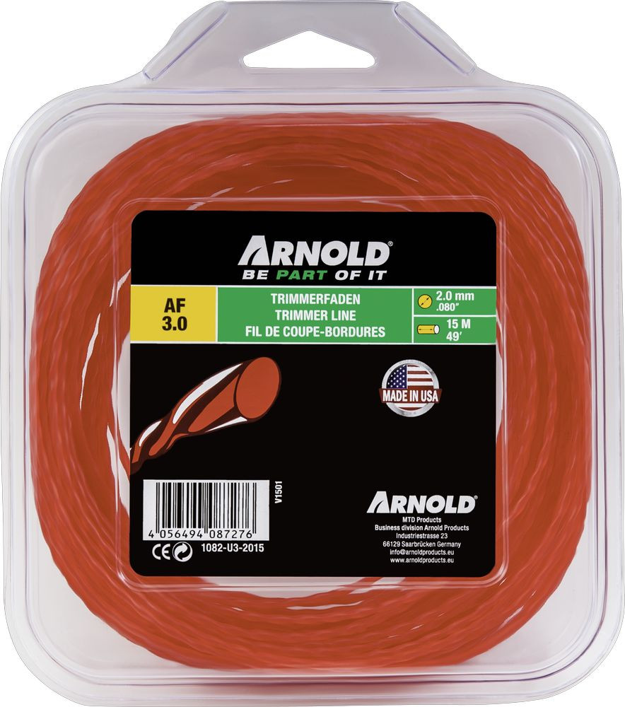 ARNOLD trimerfaden aF 3.0, 2 m x 15 mm rond torsadée, rouge, 1082-u 3-2015 - 1082-U3-2015