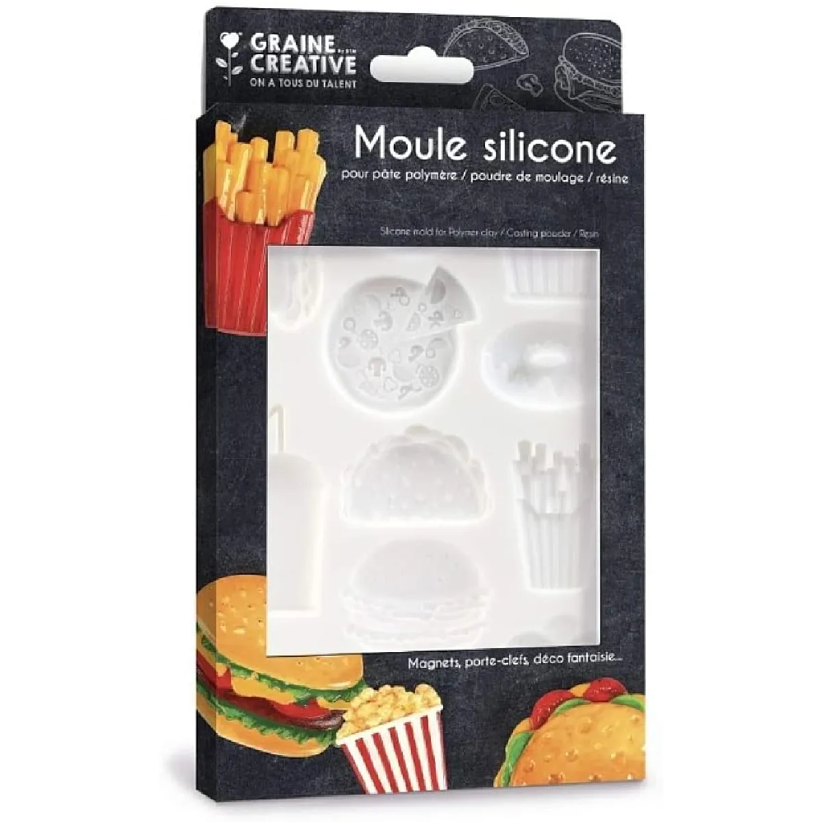 Moule Silicone Graine_creative Junk Food 200x130 Mm Multicolor Silicone