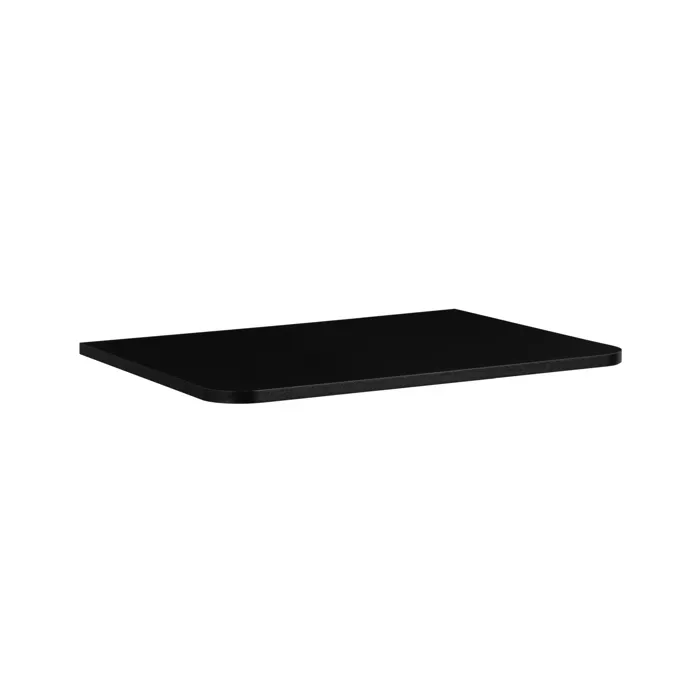 Plan de travail LINEA 60 cm noir mat pour meuble de salle de bain avec angles arrondis