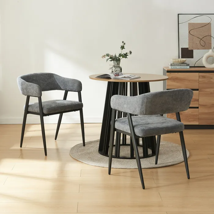 Lot de 2 chaises de salle à manger Kohlmand 77 x 59 x 55 cm gris foncé en.casa