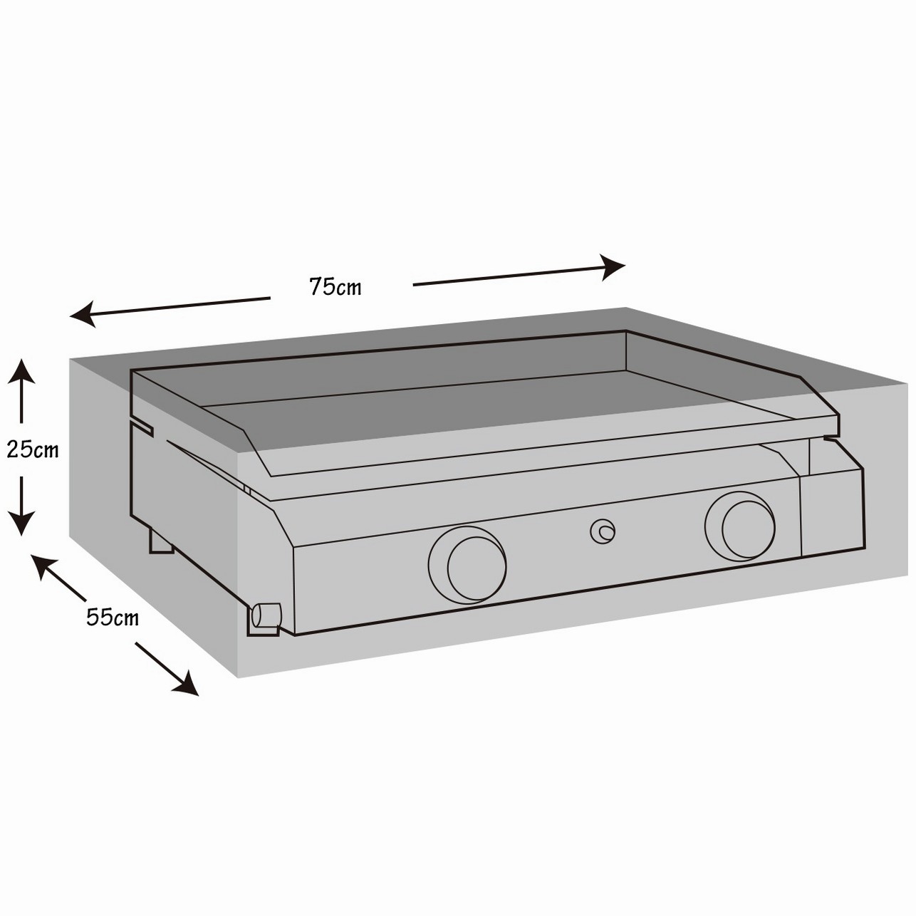 Werka Pro - Housse De Protection Pour Plancha À Gaz 75 X 55 X 25 Cm - Polyéthylène 90 G/m² - Résistante Aux Intempéries - Forme Rectangulaire - Cm 75 X